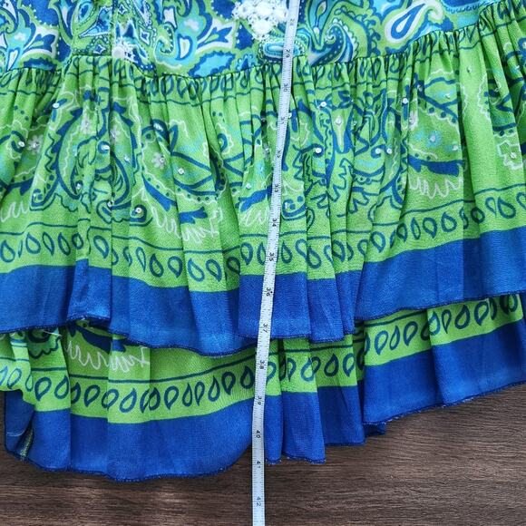 MISS JUNE Bohemian Paisley Embroidered Dress One Size Resortwear Beach Vacation - Picture 8 of 9